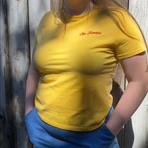 Yellow SF crop top